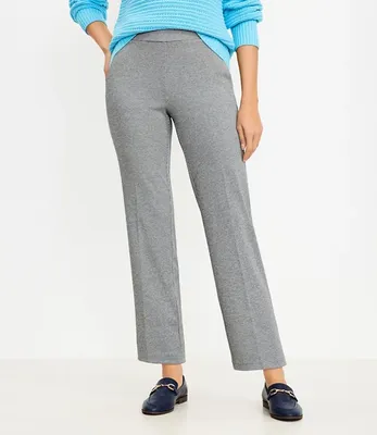 Pull On Straight Pants Houndstooth Ponte