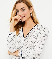 Clip Ruffle Bib Blouse