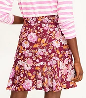 Petite Floral Tiered Flippy Skirt