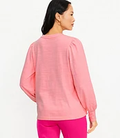 Heart Puff Sleeve Sweatshirt