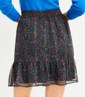 Shimmer Paisley Tiered Skirt