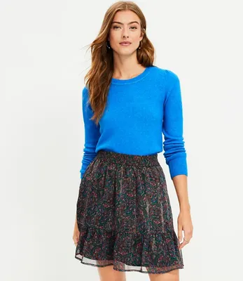 Shimmer Paisley Tiered Skirt