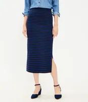 Striped Ottoman Midi Skirt