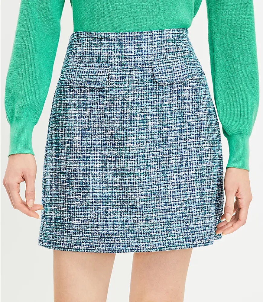 Tweed Pocket Shift Skirt