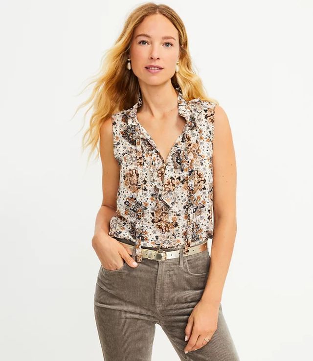 Petite Fashion and Style Blog, Loft Mixed Floral Lace Top
