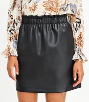 Petite Faux Leather Pocket Skirt