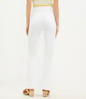 Button Front Fresh Cut High Rise Slim Flare Jeans White
