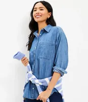 Petite Chambray Oversized Everyday Shirt