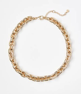 Pave Chunky Chain Link Necklace | LOFT