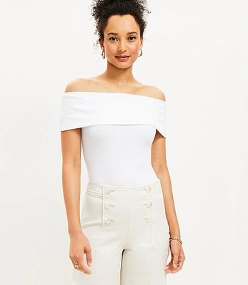 Ribbed Off The Shoulder Top