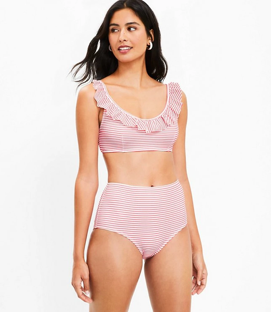 LOFT Beach Striped High Waist Bikini Bottom