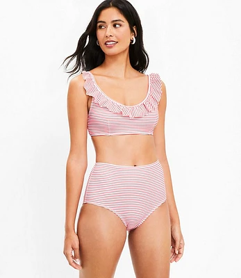 LOFT Beach Striped High Waist Bikini Bottom