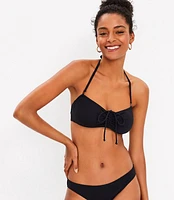 LOFT Beach Shirred Bandeau Bikini Top