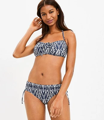 LOFT Beach Ikat Side Tie Shirred Bikini Bottom