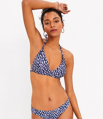 LOFT Beach Animal Print Halter Bikini Top