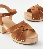 Strappy Leather Clog Sandals