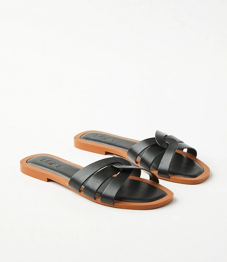 Strappy Leather Slide Sandals