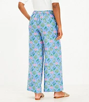 Tall Fluid Wide Leg Pants Bouquet Linen Blend