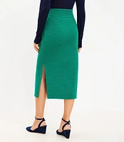 Petite Textured Stripe Midi Skirt