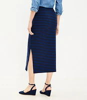 Petite Striped Ottoman Midi Skirt