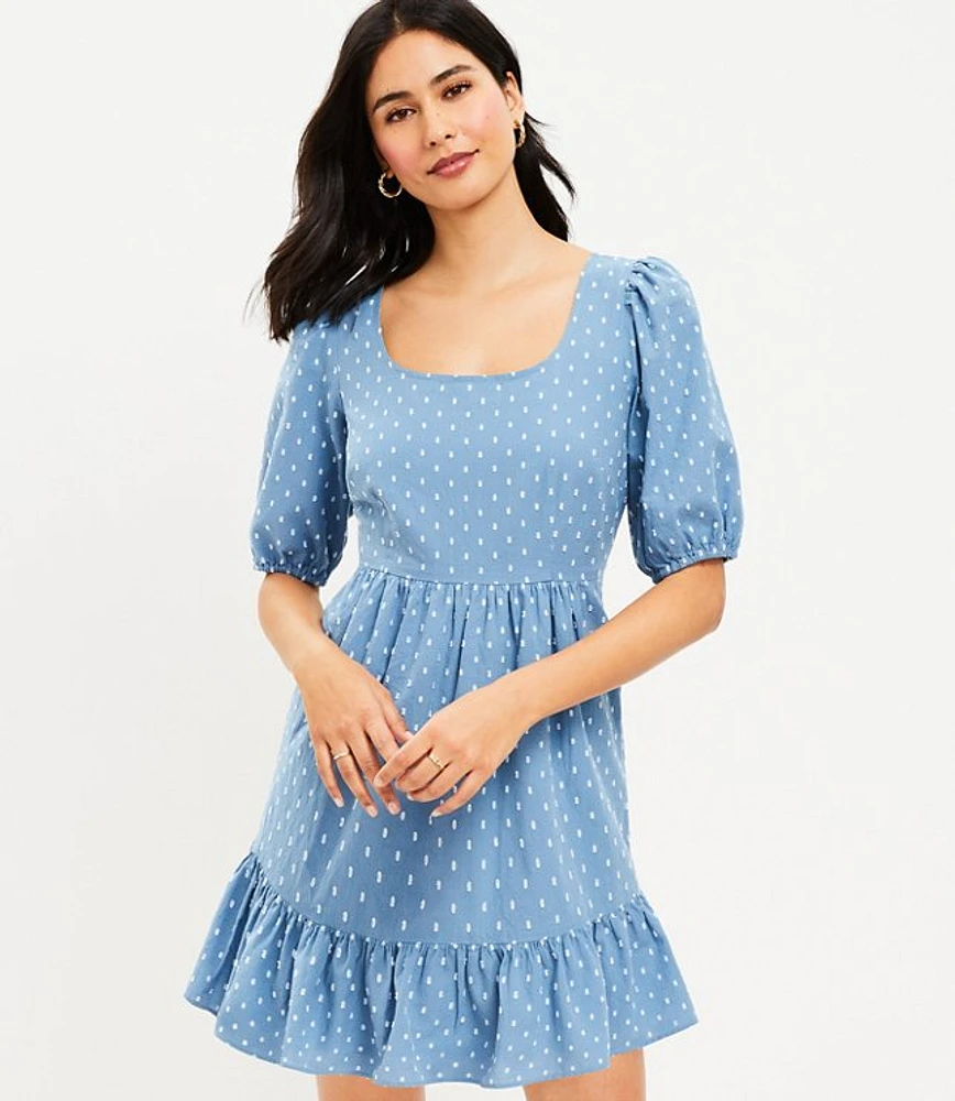 Clip Tie Back Flounce Swing Dress