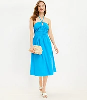 Keyhole Halter Midi Dress