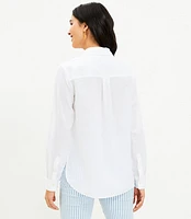 Petite Linen Blend Everyday Pocket Shirt