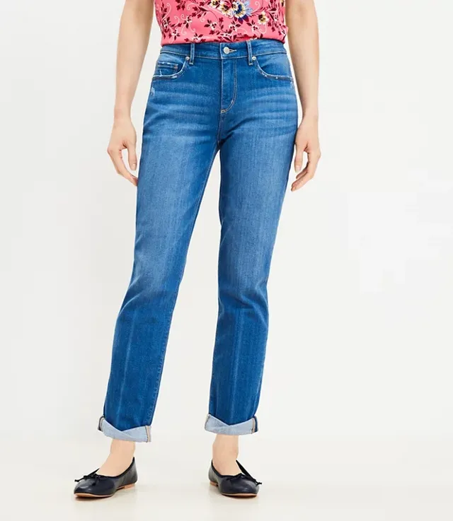 High-Waist Straight-Leg Jeans - White - Curvy Fit