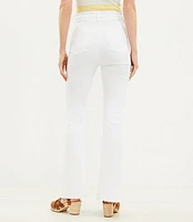 Petite Curvy Button Front Fresh Cut High Rise Slim Flare Jeans White