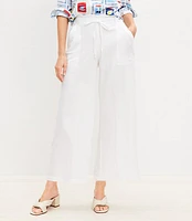 Pull On Linen Cotton Wide Leg Pants