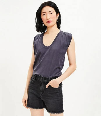 Petite Pleated Muscle Tee