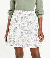 Petite Floral Flounce Skirt