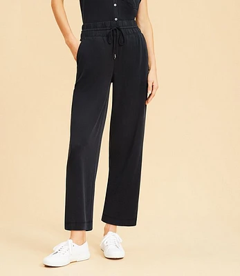 Lou & Grey Sandwashed Straight Crop Drawstring Pants