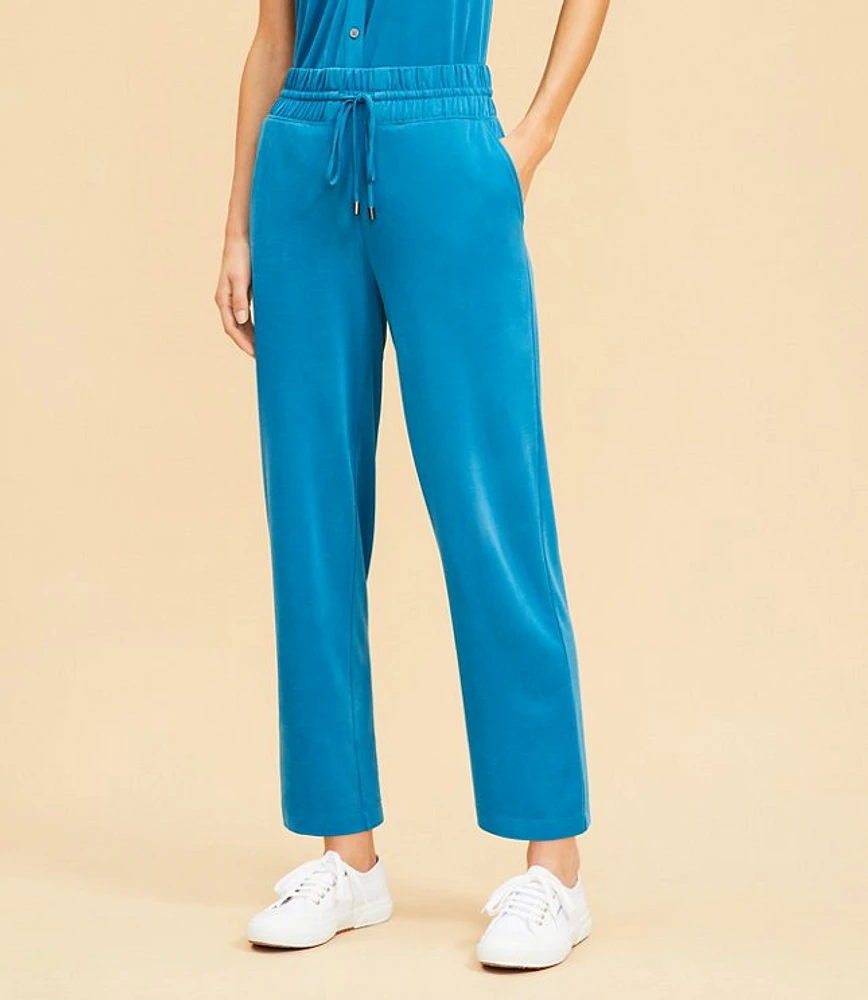 Lou & Grey Sandwashed Straight Crop Drawstring Pants