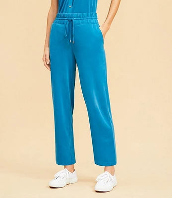 Lou & Grey Sandwashed Straight Crop Drawstring Pants