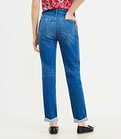 Short Girlfriend Jeans in Original Mid Indigo Wash