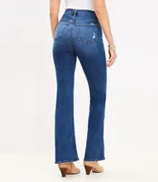 High Rise Slim Flare Jeans Classic Mid Indigo Wash