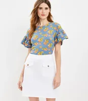 Button Pocket Shift Skirt