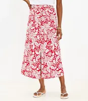 Paisley Button Pull On Midi Skirt