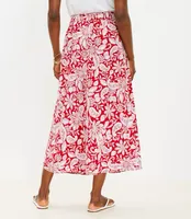 Paisley Button Pull On Midi Skirt