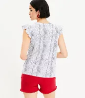 Star Flutter Sleeve Scoop Neck Tee