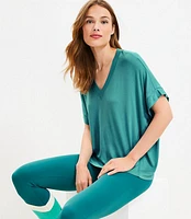 Lou & Grey Signaturesoft Jersey V-Neck Poncho Top