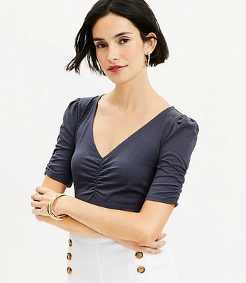 Cinched V-Neck Top