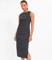 Jacquard Twist Cutout Back Midi Dress