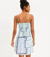 Patchwork Twist Cutout Cami Dress