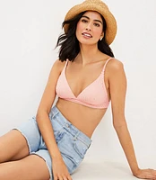 LOFT Beach Striped Seersucker Triangle Bikini Top