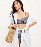 LOFT Beach Gingham Seersucker Underwire Bikini Top