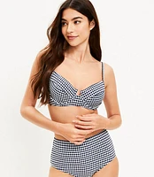 LOFT Beach Gingham Seersucker Underwire Bikini Top