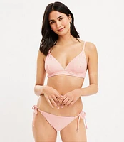 LOFT Beach Striped Seersucker String Bikini Bottom