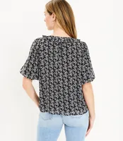 Bloom Lace Up Ruffle Top